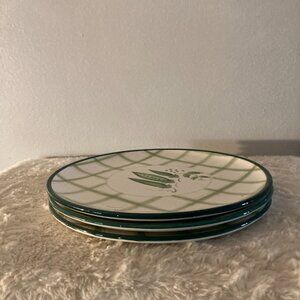 Cardinal Inc 10" Green Plaid Dinner Plates (3)